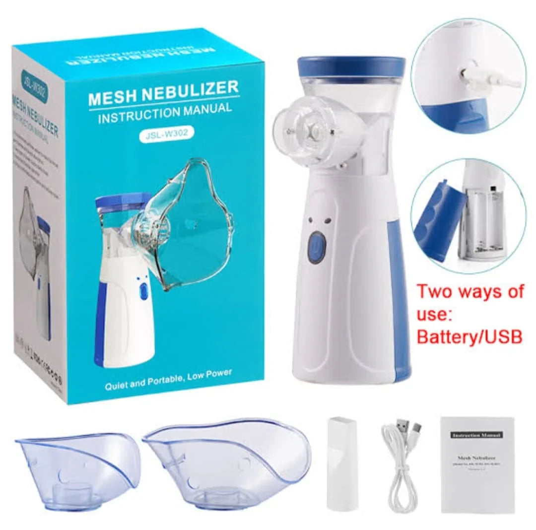 Portable Mesh Nebulizer – Inhaler for Adults &amp; Kids | Silent Steam Machine for Asthma &amp; Cold Relief