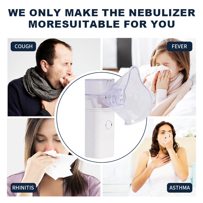 Portable Mesh Nebulizer – Inhaler for Adults &amp; Kids | Silent Steam Machine for Asthma &amp; Cold Relief