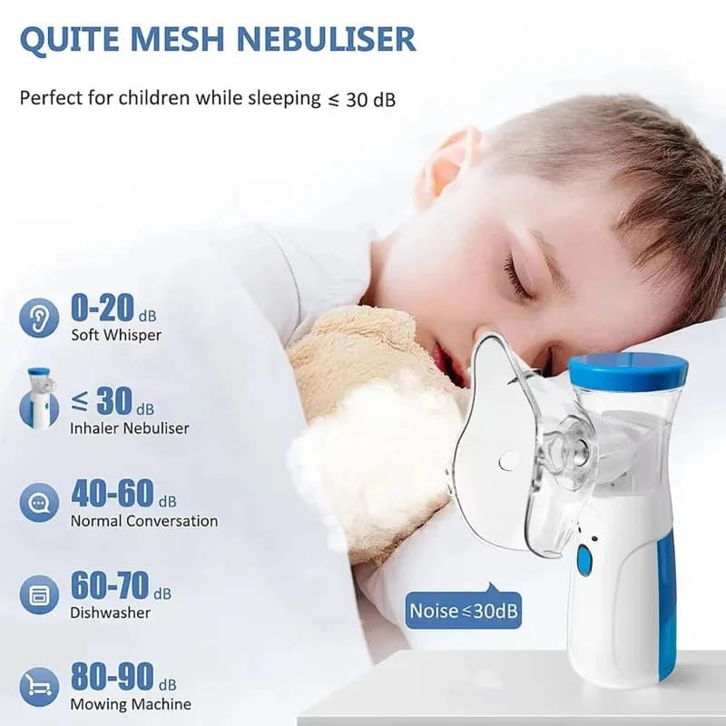 Portable Mesh Nebulizer – Inhaler for Adults &amp; Kids | Silent Steam Machine for Asthma &amp; Cold Relief