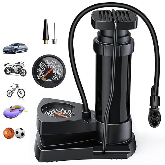 Heavy Duty Foot Pump For Bike, Ball, Scooter, Car